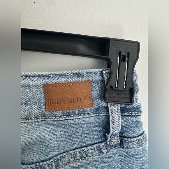 Judy Blue Stars Embroidered Jeans High Rise Stretch Skinny Light Blue 14W - Picture 6 of 13